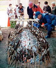 ヤマメやアユの塩焼き