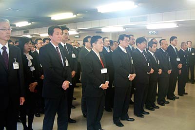 5日行われた国定三条市長の年頭のあいさつ