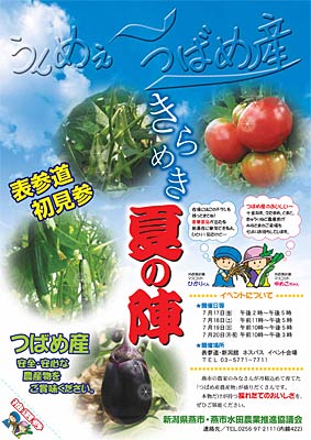 「うんめぇ~ つばめ産 きらめき夏の陣」のちらし