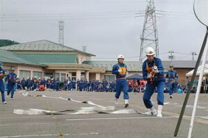 初めて下田地区で第3回三条市長杯争奪三条市消防団小型ポンプ操法競技会、優勝は栄3分団