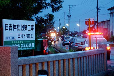 ひきにげ事件のあった三条市井栗地内の市道