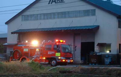 火事のあった三条市荻堀地内の元プレス工場