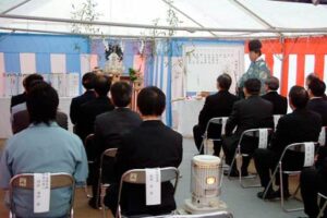 来年4月下旬に新店舗での営業開始を目指して三条信用金庫四日町支店の地鎮祭