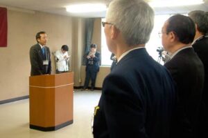 国定三条市長が年頭のあいさつ、ことしのキーワードは「果断」