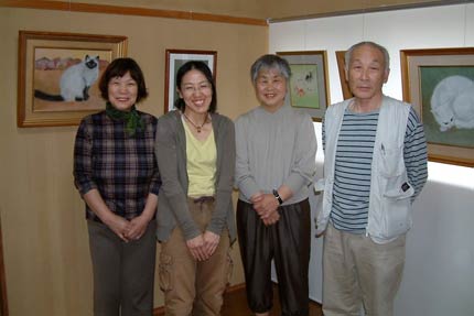  貸しアトリエ「あとりえ　きっか」で開かれている猫展に出品している制作者
