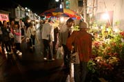 大通りには植木をはじめ露店がずらり