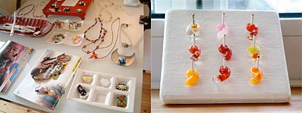 「トンボ玉万華鏡」で展示販売している作品