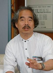 17日からの「木下晋が描いた小林ハル展」を前に画家、木下晋さんが三条市長を表敬