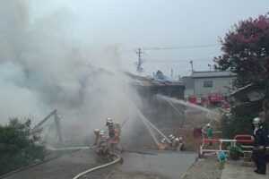 本町6の火災現場