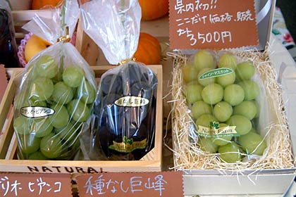 ブドウの希少品種「シャインマスカット」も