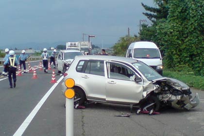 三条市大島の事故現場