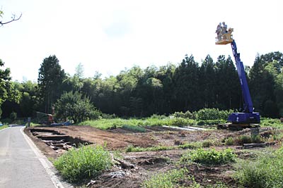 吉野屋遺跡で行われている発掘調査