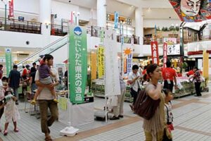 22日まで新潟ふるさと村で開かれている「にいがた県央の逸品＠新潟ふるさと村