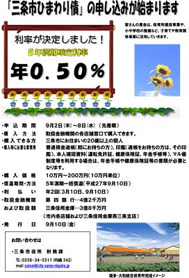 三条市ひまわり債を案内するPDFより