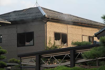 火事のあった燕市灰方の住宅