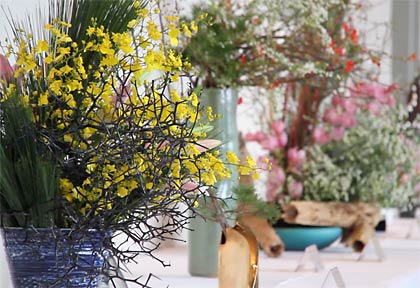加茂いけばな協会による生け花の展示