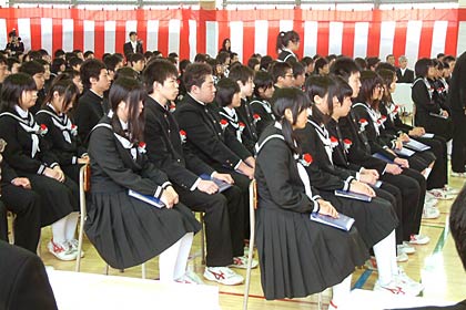 卒業式の卒業生