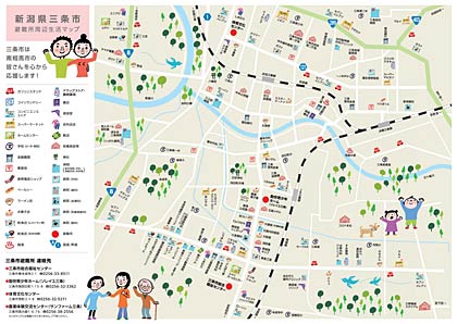 女性が2人のコラボレーションで完成した「新潟県三条市　避難所周辺生活マップ」