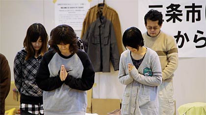 東日本大震災の発生と同時刻、午後2時46分に黙とう