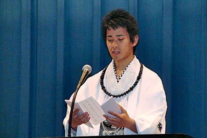 新成人代表で若宮中卒業の森山悟さんが「20歳の誓い」