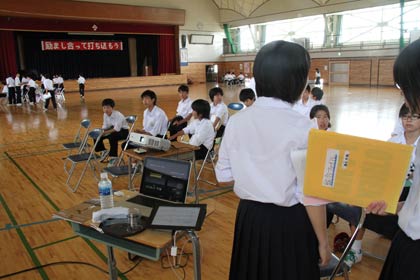 22日に分水中学校で行われた職業講話