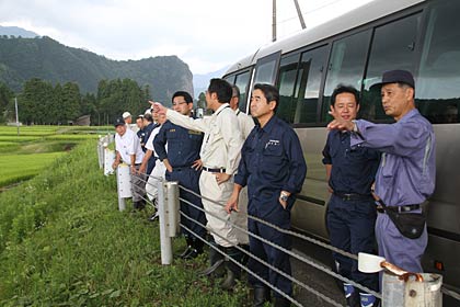 五十嵐川があふれた荒町の地内の左岸