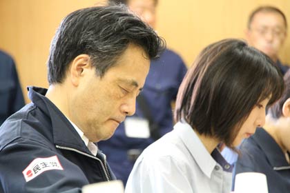 水害の概況について聞く岡田幹事長