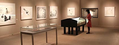 鶴巻貴子銅版画展の会場全体のようす