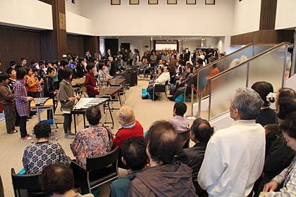森町小学校吹奏楽部がアトラクションの演奏