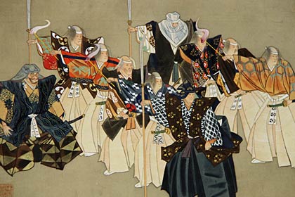 細密に描かれた能楽の装束