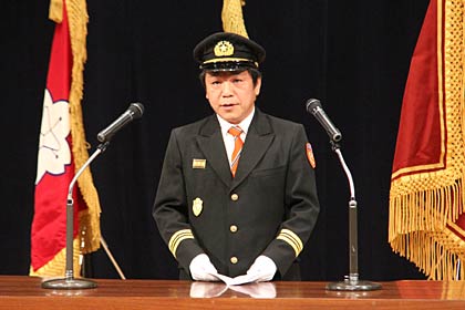 桑原消防団長の訓示