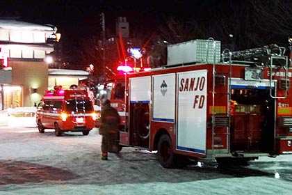 三条市上須頃地内の焼き肉店に2日続けて消防車が出動