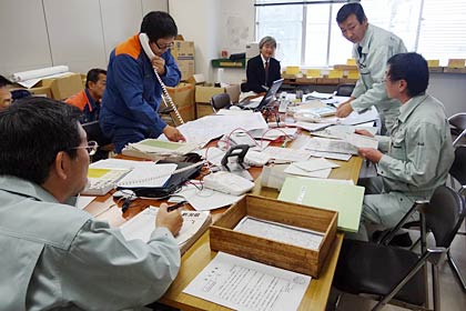 三条市役所第二庁舎に開設された三条市除雪対策本部
