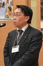  燕商工会議所首都圏等人材交流特別委員会委員長の細川副会頭があいさつ