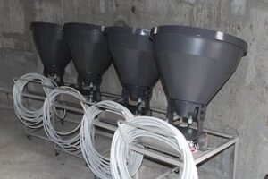 旧配水塔のライトアップのために導入した4基の水銀灯