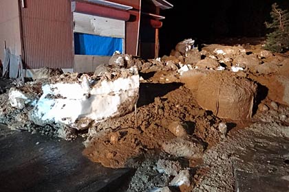 三条市の牛野尾の土砂崩れが発生した現場