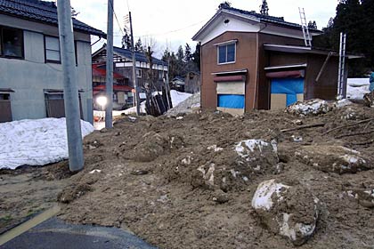 土砂崩れの状況