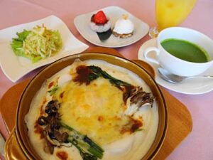 「レストランメッセピア」が3日から6日まで提供する「じばさんランチ」の「ナイスなライスランチ」