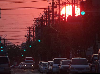 6日夕方の三条市・第二産業道路