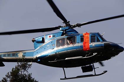 空から捜索する県警ヘリ「ときかぜ」