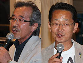 「D+5」をディレクションをする福田さん(左)、ヒロタカデザイン事務所の船久保社長(右)