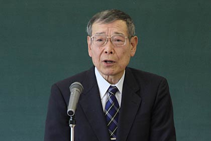 諸橋轍次博士の生誕日にあわせて三条市諸橋轍次記念館で行われた記念講演の講師、博士の嫡孫、達人さん