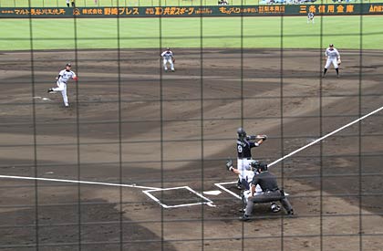 16日に三條機械スタジアムで行われた2012プロ野球ウエスタン・リーグ公式戦の阪神タイガース対中日ドラゴンズ戦