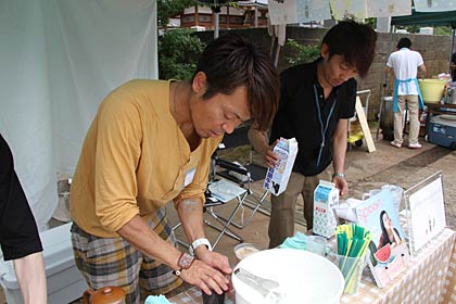 7月の三条マルシェに出店したときの田中さん