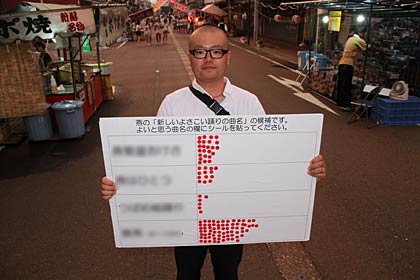  新しいよさこい踊りの曲名の投票ボード