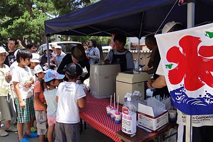  無料でかき氷のサービス