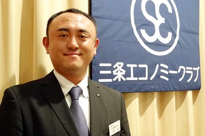 三条エコノミークラブの2013年度の会長に決まった現監査役の大西朗さん