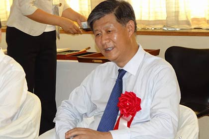  三条市の歓迎を喜ぶ韓市長