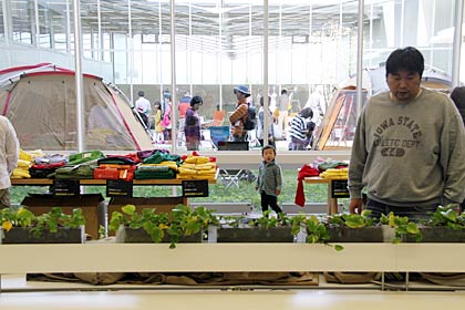 オフィスや中庭がアウトレット販売の会場に生まれわかった