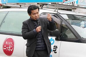 衆院選新潟2区で民主党公認で立候補する鷲尾英一郎氏、2日も新潟市西蒲区を中心に街宣